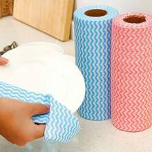 50入組一次性清潔濕巾,家用廚房清潔布,防沾油洗碗抹布 - 2卷抹布[顏色隨機] - 查看 2