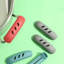 2 Piezas Manoplas De Silicona Resistentes Al Calor En Un Diseño Simple Y Colorido Para Sartenes, Cazuelas Y Vaporeras - Color aleatorio - Ver 1