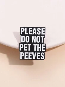 1 Miếng Creative Và Niềm vui Trâm cài Với Tối giản Thiết kế chữ cái Đối với Của phụ nữ Linh hoạt Tiếng Anh Ngắn Kim loại Huy hiệu , Đồ trang sức Món quà , Mặc hàng ngày - Đen và trắng - Xem 6