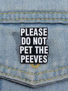 1 Miếng Creative Và Niềm vui Trâm cài Với Tối giản Thiết kế chữ cái Đối với Của phụ nữ Linh hoạt Tiếng Anh Ngắn Kim loại Huy hiệu , Đồ trang sức Món quà , Mặc hàng ngày - Đen và trắng - Xem 1