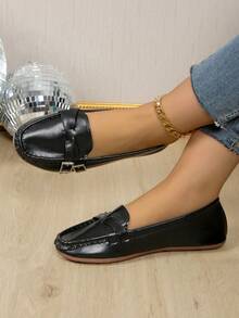 Giày Mẹ Nữ Phong Cách Mới Cho Mùa Thu Đông, Giày Bà Bầu Đế Mềm Thoải Mái, Giày Đế Bằng Chống Trơn Trượt, giày Y Tá Đa Năng Phong Cách Hàn Quốc - màu đen - Xem 7