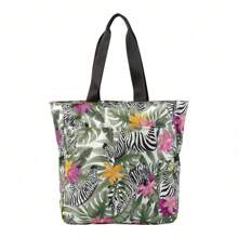 TOTTO Zebra Tropical School Bag Cutara 14x34x34 Cm Exterior: Polyester:100% Lining: Polyester:100%, Lining: Polyester=100%,  Ecofriendly School Backpack Small - màu xanh lá - Xem 5