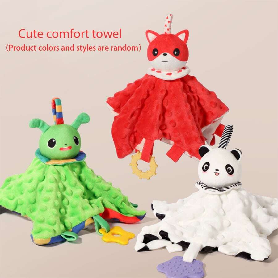 1 Pieza Cobija De Seguridad De Juguete Para Bebé, Muñeco De Peluche De Animal Relleno Al Azar (color Y Estilo) - Multicolor - Ver 1