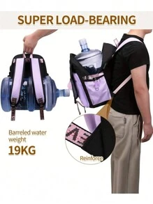 新款女中学生休闲背包大容量减压 - 紫色 - 查看 5