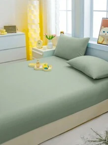 3pcs Olive Green Brushed Bedding Set, Soft And Comfortable Bedroom, Guest Room And Dormitory Bedding Cover Set (1 Fitted Sheet & 2 Pillowcases)