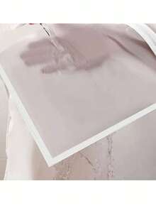 1pc Transparent Garment Bag With Zipper, Suitable For Hanging Clothes, Suit Cover, Wardrobe Storage, Dust And Moth Proof, Applicable For Home Organization, Fit For Wardrobe, Closet, Home, Dorm And More - White - View 5