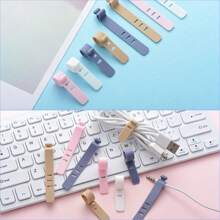 Silicone Cable Sorter Travel Reusable USB Cable Ties Cable Wrappers Wire Sorter Cable Storage Rack Pack - Multicolor - View 4