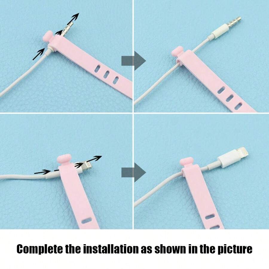 Silicone Cable Sorter Travel Reusable USB Cable Ties Cable Wrappers