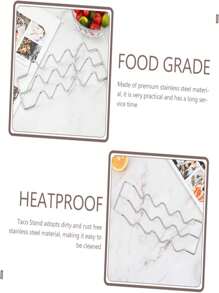 1 件不锈钢炸玉米饼架、玉米饼架、托盘、墨西哥卷饼架，可一次烘烤 4 个炸玉米饼，厨房小工具家用电器配件小工具工具圣诞节用品烹饪圣诞节 - 1個 - 查看 10