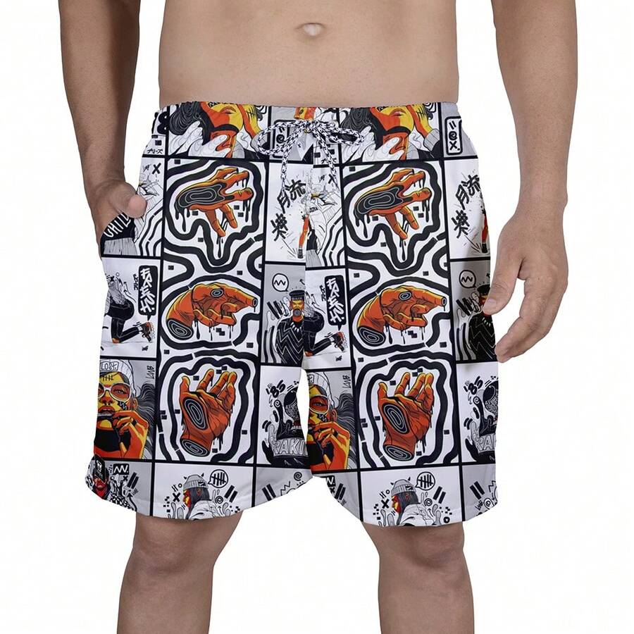 Men Beach Shorts - màu đen - Xem 1