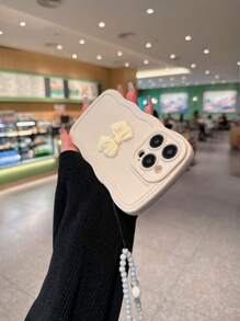 Funda para teléfono con diseño de onda novedad de Apple compatible con iPhone 15PROMAX/15PLUS/15PRO/15/12/11/XR - Beis - Ver 3