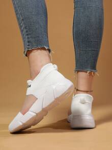 Frauen Mode, Vielseitigkeit, Komfort und Freizeitschuhe mit atmungsaktivem Cut Out Design und dicker Sohle