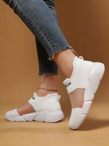 Frauen Mode, Vielseitigkeit, Komfort und Freizeitschuhe mit atmungsaktivem Cut Out Design und dicker Sohle