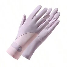 夏季防曬手套女士薄款冰絲防紫外線露指觸屏開車騎行防滑透氣手套 - c6-3 - 查看 7