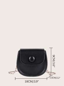 1pc Fashion Kids Children PU Leather Shoulder Bag Lovely Baby Girls Mini Chain Purse Cute Princess Crossbody Bag - Black - View 2