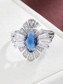 1入時尚的眼形設計個性化女孩戒指 - 彩色 - 查看 14