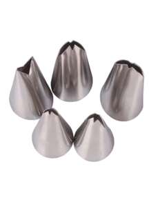 3/5/6/9/33/36/52pcs Stainless Steel Piping Tips Set, Leaf Decorating Tool - Silver - View 4