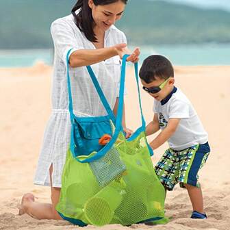 1 stuk Doorschijnend Strandtas , Extra groot Capaciteit Strand Tassen Speelgoed Opbergtas , Draagtassen Draagtas Rugzak Speelgoed Handdoeken Zand Voor Holding Strand Speelgoed Markt Kruidenier Picknick Draagtas , Strand Schelp Opbergtas