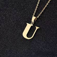 1條經典男士26個鍍金英文字母韓國版簡約項鍊 - 26個字母[金色] - 查看 33