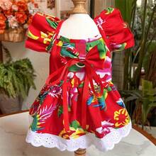 Quần áo thú cưng, Váy tay lửng, Phong cách xuân hè, Dành cho Teddy, Pomeranian, Corgi, Chó con, Mèo con - Đỏ - Xem 7