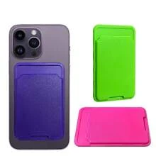 Universal Adhesive Phone Back Card Holder, Compatible With Most Smartphones And Protective Cases - Pink - View 2