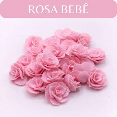 Flor de Tecido em Poliéster 25 peças Para Artesanato 2,5cm