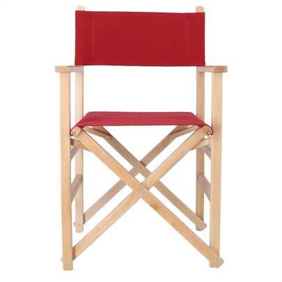  WELL HOME FURNITURE & DECORATION Poltrona da regista, finitura ad olio al tramonto, tela marrone, 51x46x86 cm