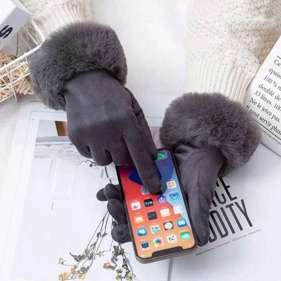 Women Full Finger Gloves - 灰色 - 查看 1