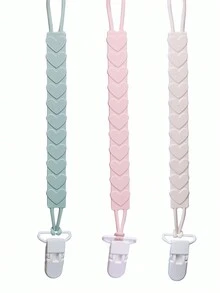 3pcs Silicone Pacifier Clips With One-Piece For Baby Boys And Girls - Flexible And Rust-Free Holders For Teething Relief And Baby Essentials, For Newborns