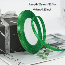 1 Roll 25 Yards, 0.6cm Phnom Penh Ribbon Wedding Candy Box Ribbon Gift Wrap Ribbon Ribbon Hand-Made D Iy Decorative Tape - 0.6cm - View 11