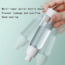 1pc Vacuum Press Bottle, 15ML/30ML/50ML/100ML, For Dispensing Lotion, Spray For Cosmetics, Skincare, Shower Gel, Shampoo And Perfume Travel Portable Empty Bottle