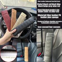 1 Miếng phổ cập Ghế ô tô Thắt lưng chất liệu da PU An toàn Thắt lưng Vai Che phủ Thoáng khí Sự bảo vệ Dây an toàn Đệm Tấm lót Nội thất ô tô Người bảo vệ Phụ kiện - màu đen - Xem 8