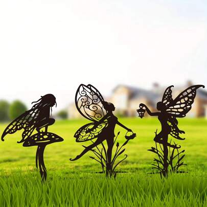 1pc Dancing Fairy Garden Stake, Metal Outdoor Decoration For Garden And Lawn, Unique Fairy Gift & Artwork