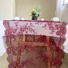 1 Miếng , Retro Ren khăn Trải Bàn , Hiện đại Polyester Phòng bếp Bìa bảng , Rustic Lễ cưới Bìa bảng , Nhà nông Buổi tiệc Nhà  Trang trí , Lễ cưới Buổi tiệc Đồ trang trí , Cung cấp cho buổi tiệc , Tiệc sinh nhật Quân nhu , Bao bì quà tặng Quân nhu - Màu Đỏ Sâu - Xem 13