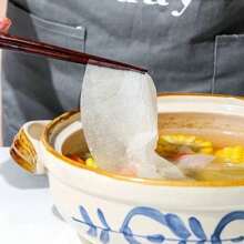 12片装一次性汤吸油纸食物汤吸油卫生过滤纸厨房小工具配件 - 白色 - 查看 1