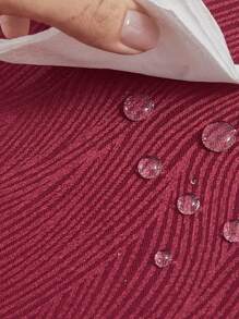 1pc Water-Repellent, Splash-Proof Jacquard Portable Dining/Home Tablecloth, Swirl Pattern, Elegant, Multiple Sizes Square Dining Table Cover - Red - View 4