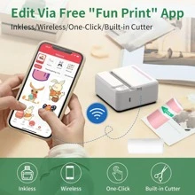 向日葵迷你便攜式熱敏打印機（附10張打印紙）,支援ios和android,口袋打印機用於打印照片,圖像,筆記,收據,清單,備忘錄 - 粉紅色印表機 - 查看 4