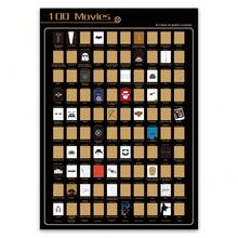 100 Movies Scratch Off Poster - Top Films Of All Time Bucket List (16.5" X 23.4") - 100 Movies - View 1