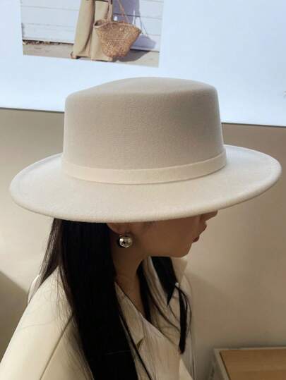 男女通用圆顶编织带平顶帽，适合日常佩戴新款四季牛仔帽女牛仔帽万圣节