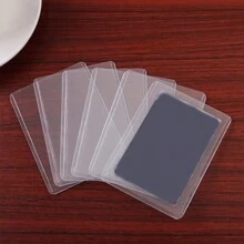 10pcs Clear Pvc Waterproof Protective Case For Gaming Cards With Blue Light & White Light - Multicolor - View 1