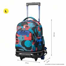 TOTTO School Backpack Detachable Wheels Cyber Monsters Chalk 18x45x32 Cm Exterior: Polyester:90% Polyvinyl Chloride:10% Lining: Polyester:100% - 彩色 - 查看 3