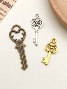 20/30/100 CHIẾC Mặt dây chuyền chìa khóa cổ điển hỗn hợp, Mặt dây chuyền đồng/bạc/vàng cổ hỗn hợp, Thích hợp để làm đồ trang sức DIY - Nhiều màu - Xem 7