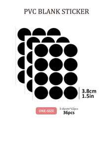 黑色PVC空白貼紙，可重複使用擦拭、防水、帶膠，家用廚房收納分類標籤材料，用於烘焙和甜點包裝貼紙，可命名保質期和使用期限，適用於玻璃瓶和調味品瓶，提供多種尺寸和形狀：24片/30片/36片/45片禮品袋用 - 黑色 - 查看 7