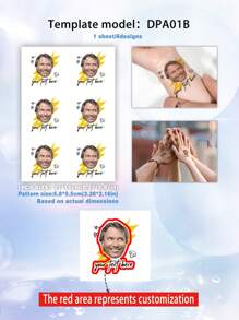 AQ STICKERS Tùy chỉnh Hình xăm tạm thời Hình dán , 1 Miếng , Thích hợp Đối với Nhiều loại Các bữa tiệc Và Như Sinh nhật , Của Tuổi  Lễ , Tắm em bé , Ngày cuối tuần tiệc nướng , Nhiều loại Cocktail Các bữa tiệc , Có thể Đặt Tay - Nhiều màu - Xem 2