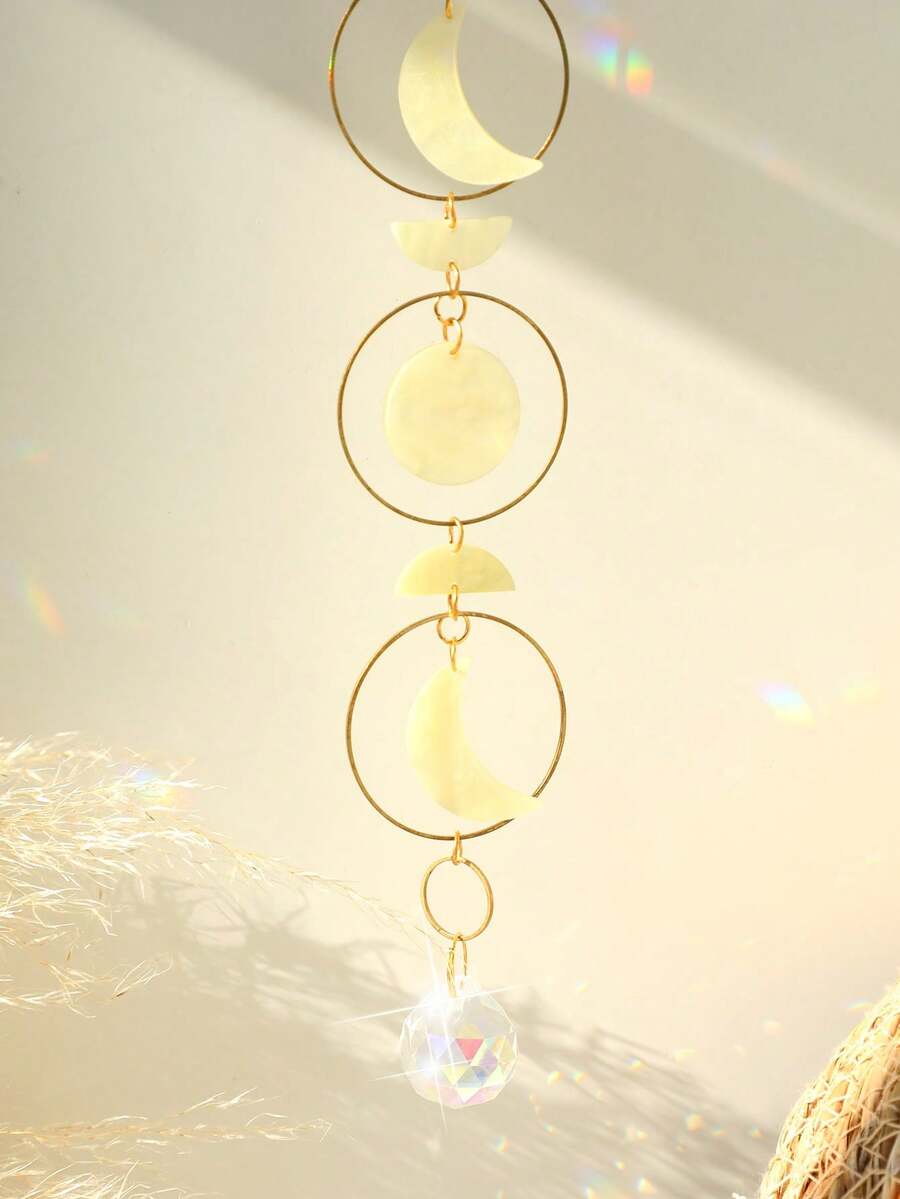 1pc Crystal Moon Suncacher Colorful Crystals Suncatcher Hanging Sun