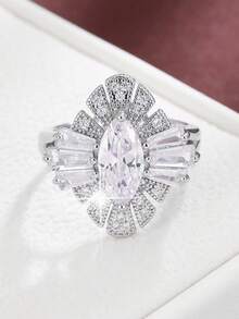 1入時尚的眼形設計個性化女孩戒指 - 彩色 - 查看 4