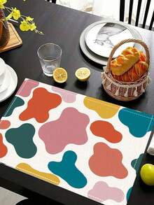 4pcs Cách nhiệt & Chống trơn trượt , Có thể giặt được , Thích hợp Đối với Tách cà phê , Bát & Đĩa , Nhà  Đồ trang trí Đối với Phòng bếp & Phòng ăn - màu nâu - Xem 3