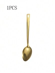 1/4/6pcs Stainless Steel Kitchen Utensil Set, Including Serving Spoon, Salad Spoon, Cake Shovel, Skimmer, Small Spoon And Turner. Multi-Purpose Cutlery Set For Home, Restaurant, Party, Etc. ,Kitchen,Christmas Gift - Gold - View 9