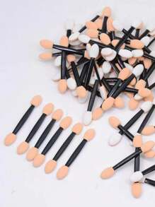 100 piezas Aplicadores desechables de sombra de ojos, pinceles aplicadores de sombra de ojos de doble cara, aplicadores de esponja para maquillaje de ojos, regalos - Multicolor - Ver 6
