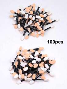 100 piezas Aplicadores desechables de sombra de ojos, pinceles aplicadores de sombra de ojos de doble cara, aplicadores de esponja para maquillaje de ojos, regalos - Multicolor - Ver 8
